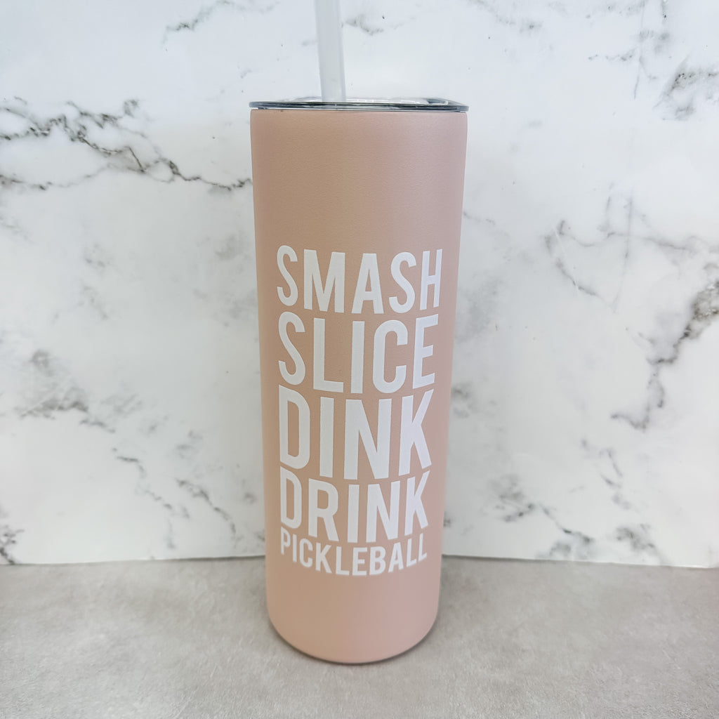 Smash Slice Dink Drink Pickleball Pink Skinny Tumbler - Lyla's: Clothing, Decor & More - Plano Boutique