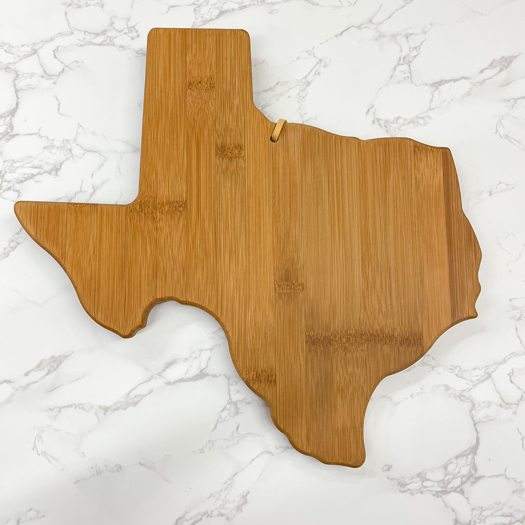 Texas State Shaped Bamboo Serving and Cutting Board - Lyla's: Clothing, Decor & More - Plano Boutique