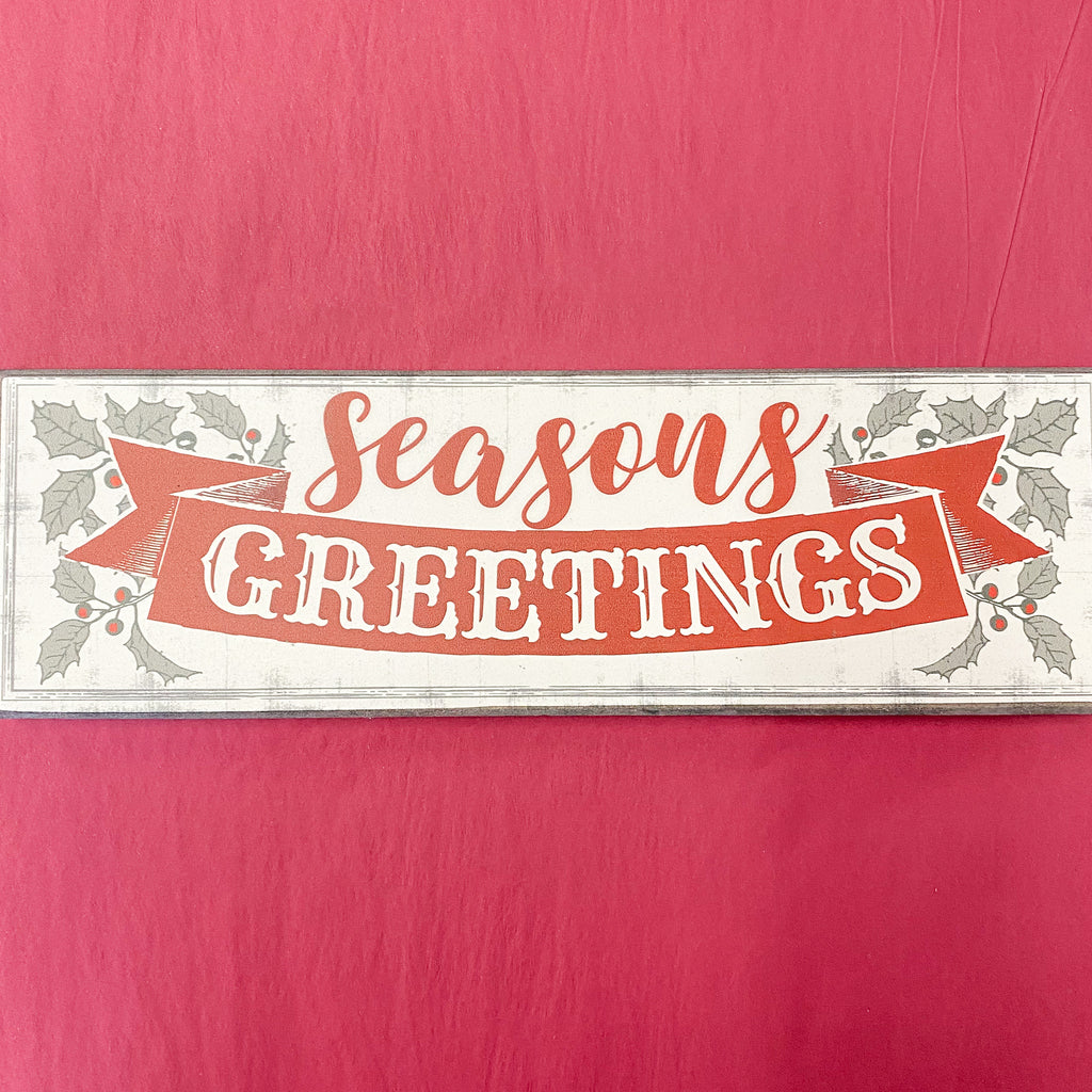 Seasons Greetings Wood Sign - Lyla's: Clothing, Decor & More - Plano Boutique