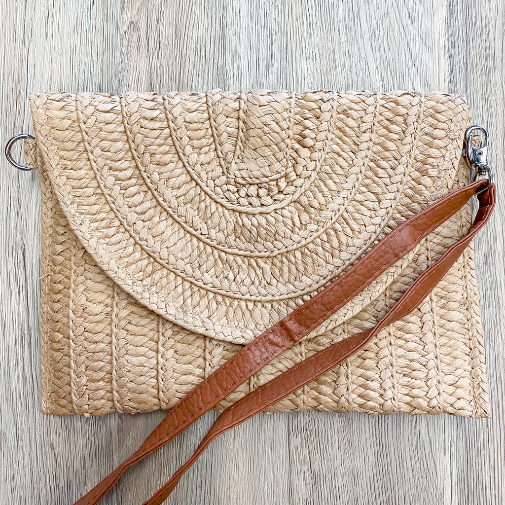 Tan Straw Crossbody Handbag - Lyla's: Clothing, Decor & More - Plano Boutique