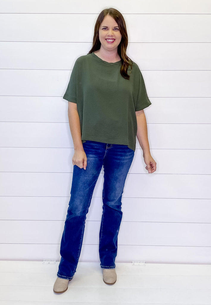 Belongs to Me Olive Top - Lyla's: Clothing, Decor & More - Plano Boutique