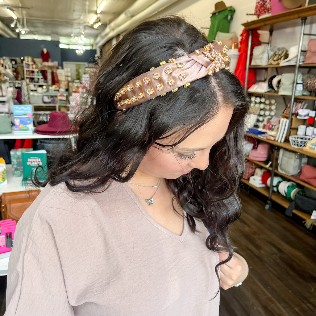 Beige Stone Silk Headband - Lyla's: Clothing, Decor & More - Plano Boutique