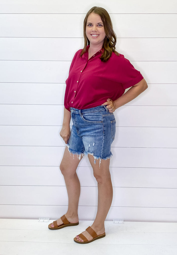 High Rise Distressed Shorts by Risen - Lyla's: Clothing, Decor & More - Plano Boutique