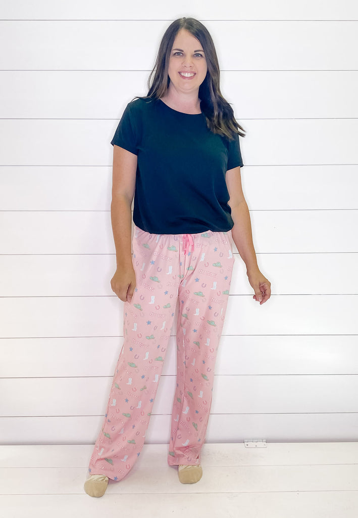 Howdy Friends Pink Sleep Pants - Lyla's: Clothing, Decor & More - Plano Boutique