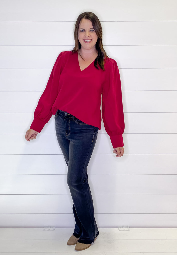 In My Way Burgundy Longsleeve Top - Lyla's: Clothing, Decor & More - Plano Boutique