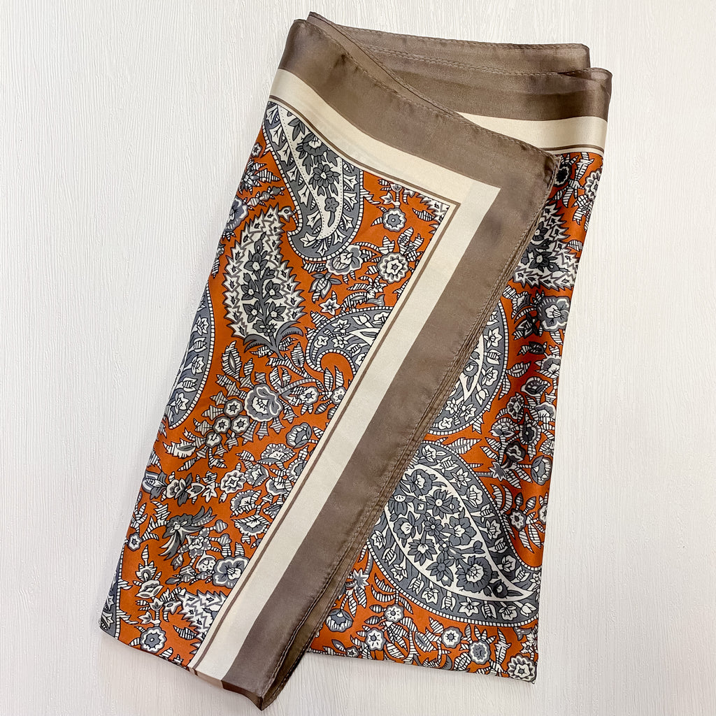 Rust, Blue and Tan Scarf - Lyla's: Clothing, Decor & More - Plano Boutique