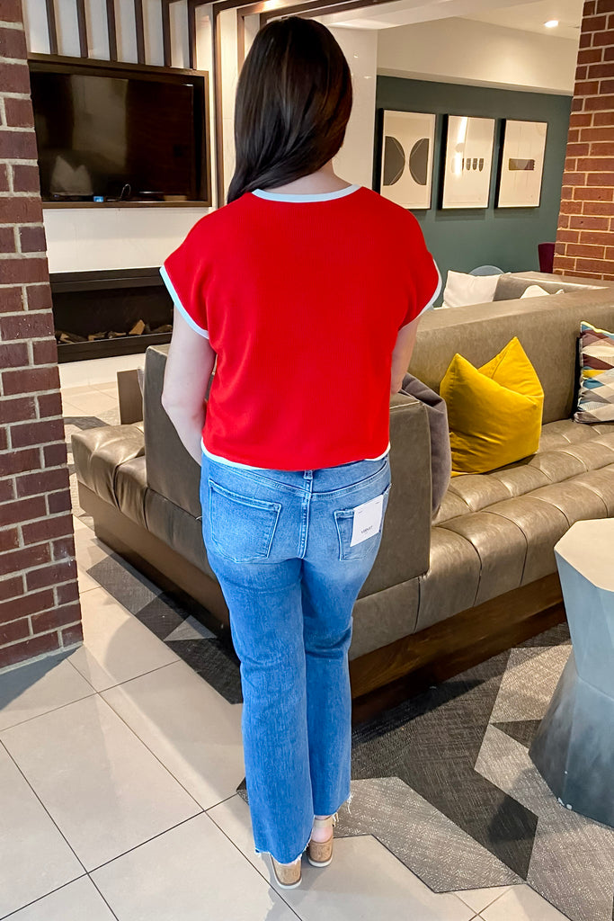 Brooklyn In The Summer Red Top - Lyla's: Clothing, Decor & More - Plano Boutique