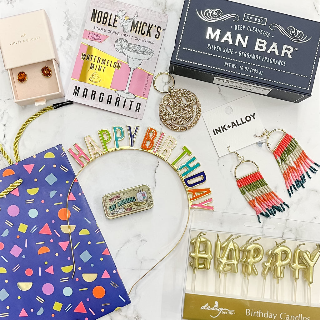 Birthday Gifts At Lyla's!  Shop for a fun new gift for a friend or family birthday!  Lyla's is your go to boutique in Plano for Gifts!