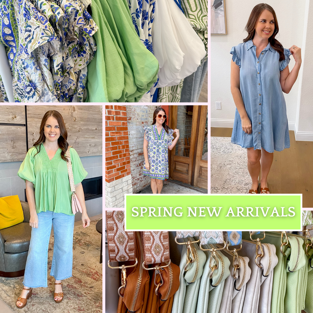 Shop spring fashion new arrivals in-stores at Lyla's Clothing and Gifts in Downtown Plano and Rockwall, TX! Also, available to shop online! Your new wardrobe awaits!