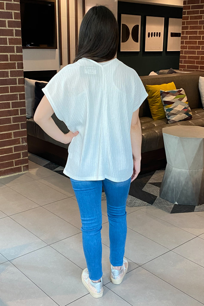 Party All Day Textured White Top - Lyla's: Clothing, Decor & More - Plano Boutique