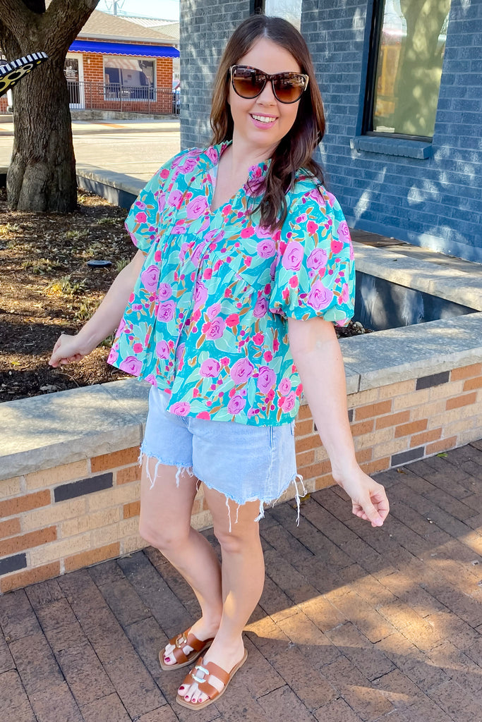 Pass It To Me Floral Print Top - Lyla's: Clothing, Decor & More - Plano Boutique