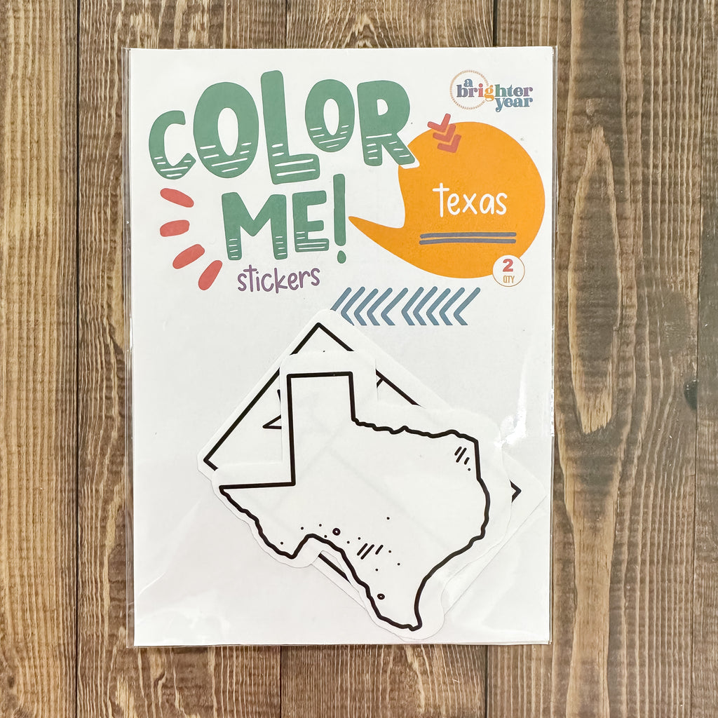 Color Your Own Texas Stickers - Lyla's: Clothing, Decor & More - Plano Boutique