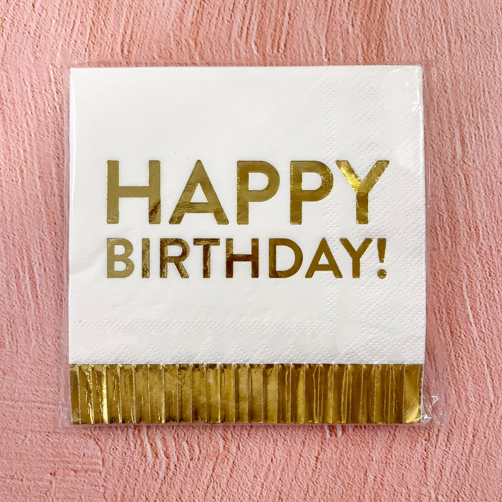 Foil Fringe Napkin- Happy Birthday - Lyla's: Clothing, Decor & More - Plano Boutique