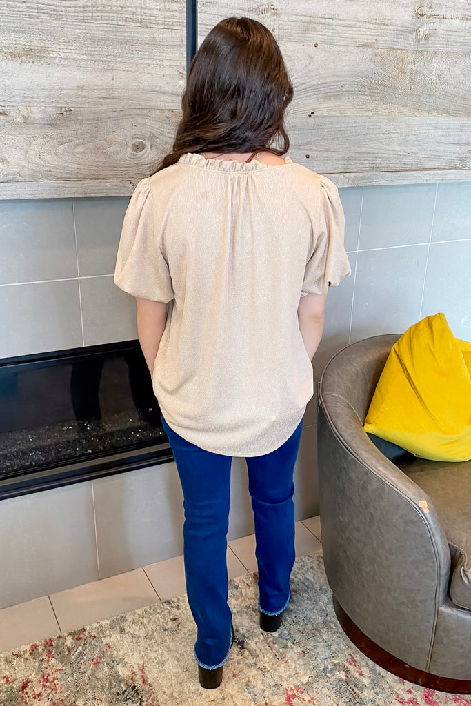 Shimmer and Shine the Night Away Champagne Top - Lyla's: Clothing, Decor & More - Plano Boutique