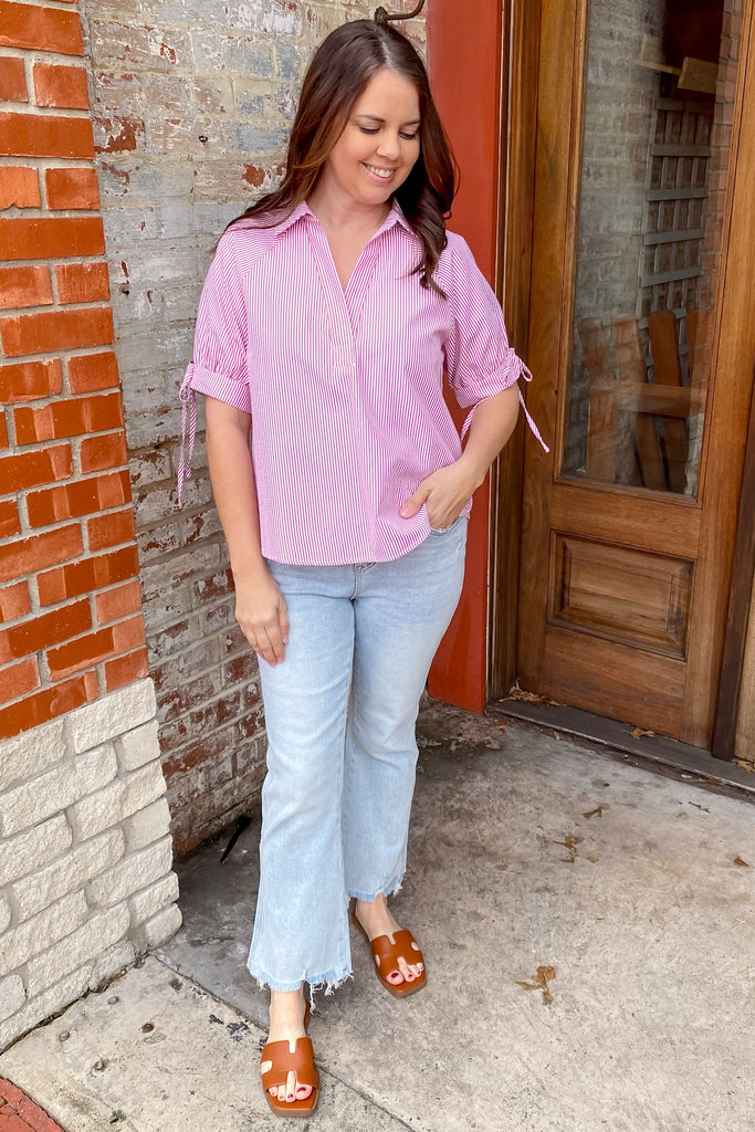 Fresh Flow Striped Red Top - Lyla's: Clothing, Decor & More - Plano Boutique