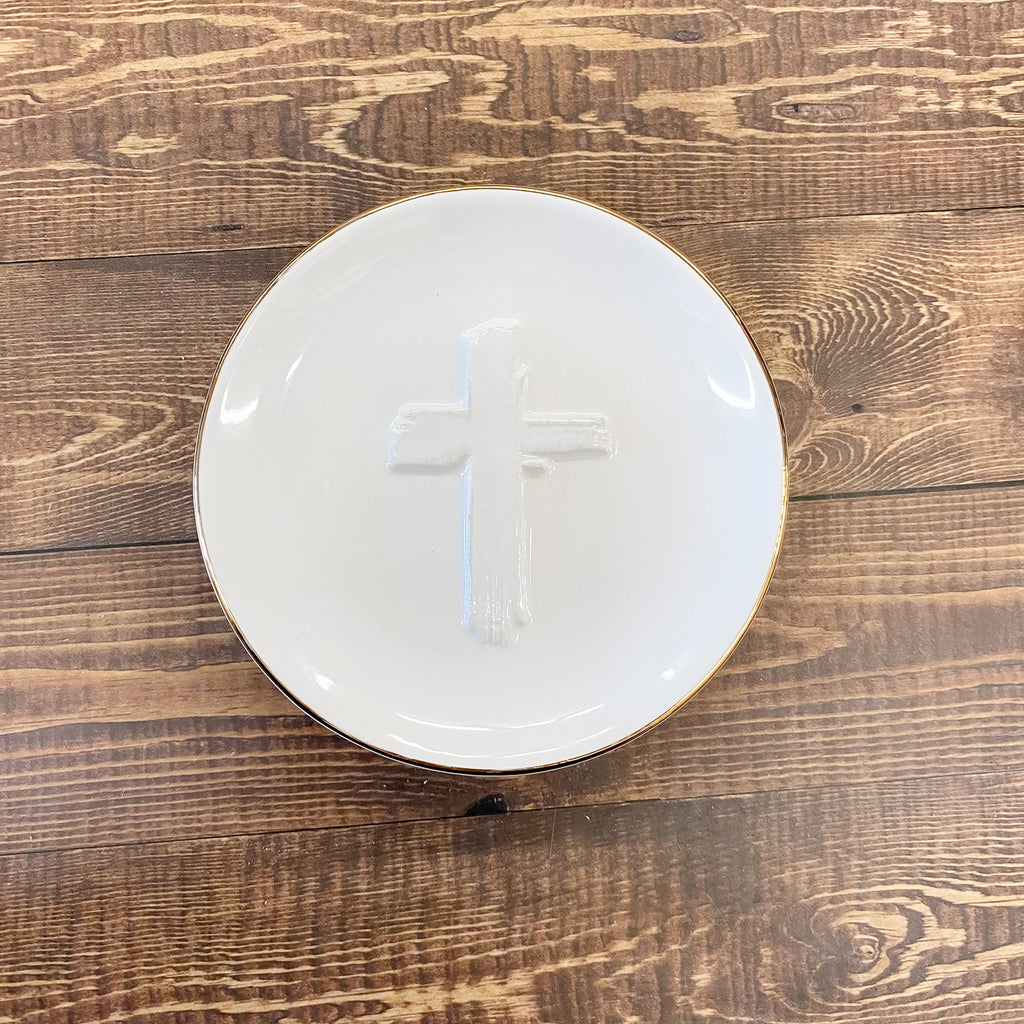 Cross Embossed Trinket Tray - Lyla's: Clothing, Decor & More - Plano Boutique