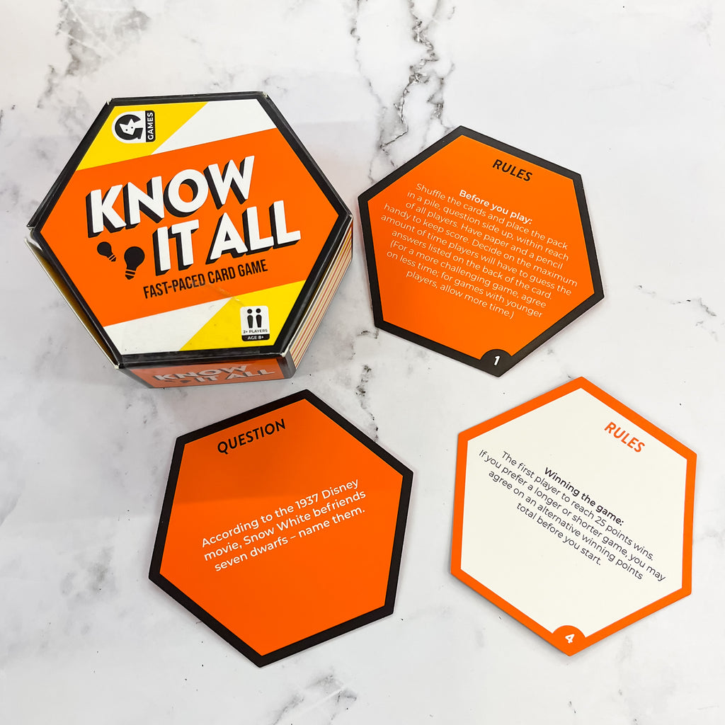 Know It All Card Game by Ginger Fox - Lyla's: Clothing, Decor & More - Plano Boutique