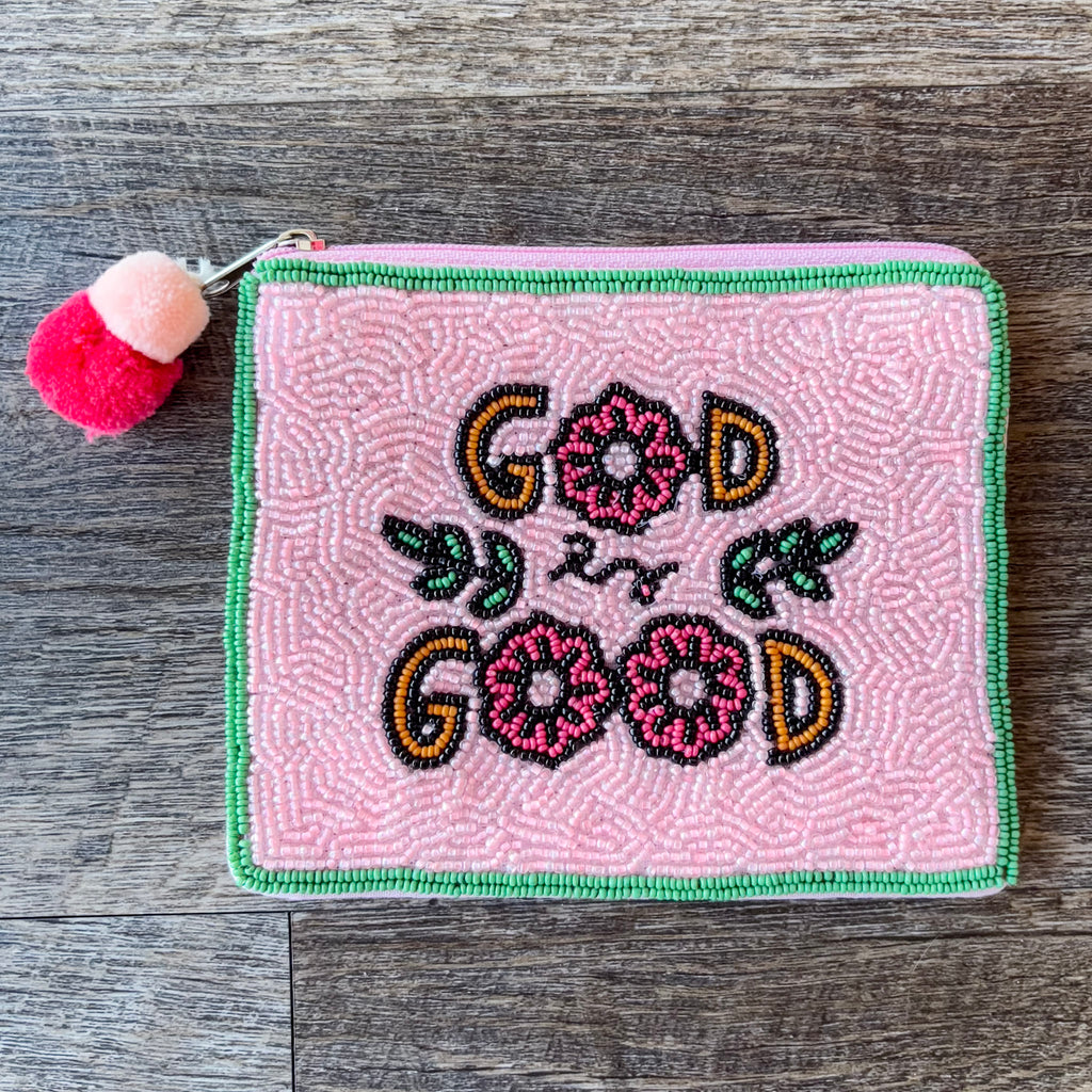 God Is Good Beaded Pouch - Lyla's: Clothing, Decor & More - Plano Boutique