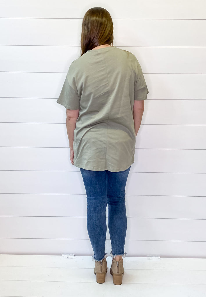 TEXAS Oversized Graphic Dusty Sage Top - Lyla's: Clothing, Decor & More - Plano Boutique