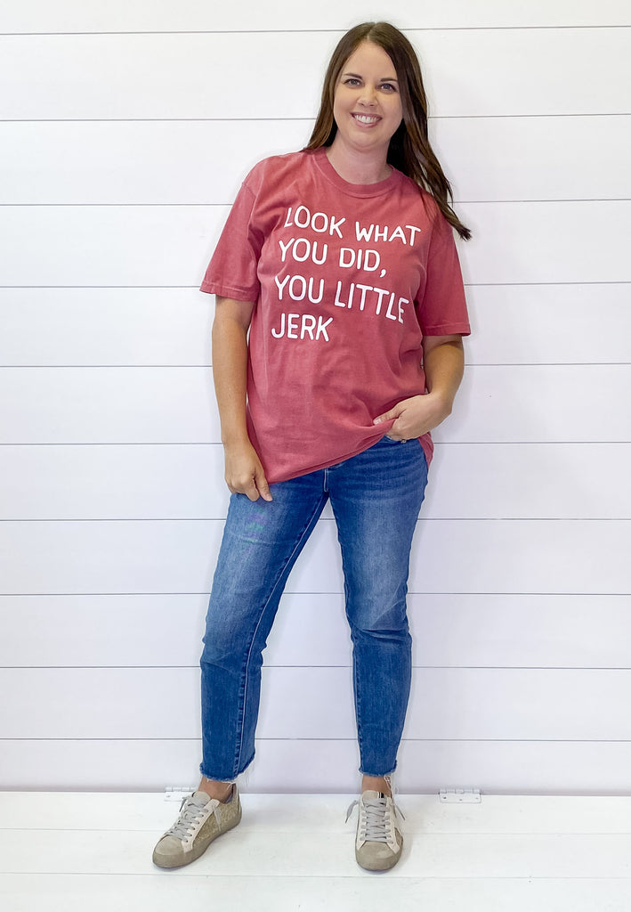Look What You Did You Little Jerk Red Top - Lyla's: Clothing, Decor & More - Plano Boutique