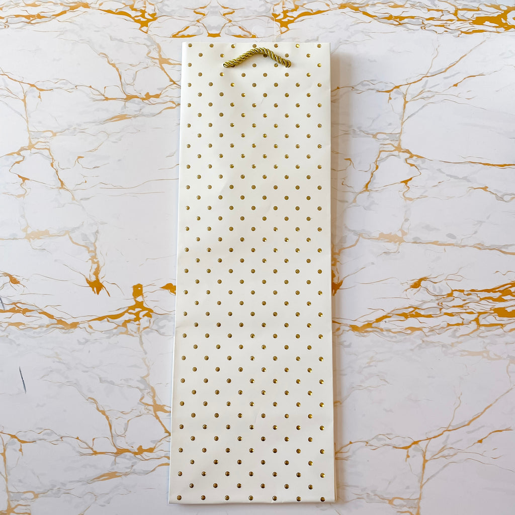 Gold Dot Swiss Wine Bag Ivory - Lyla's: Clothing, Decor & More - Plano Boutique