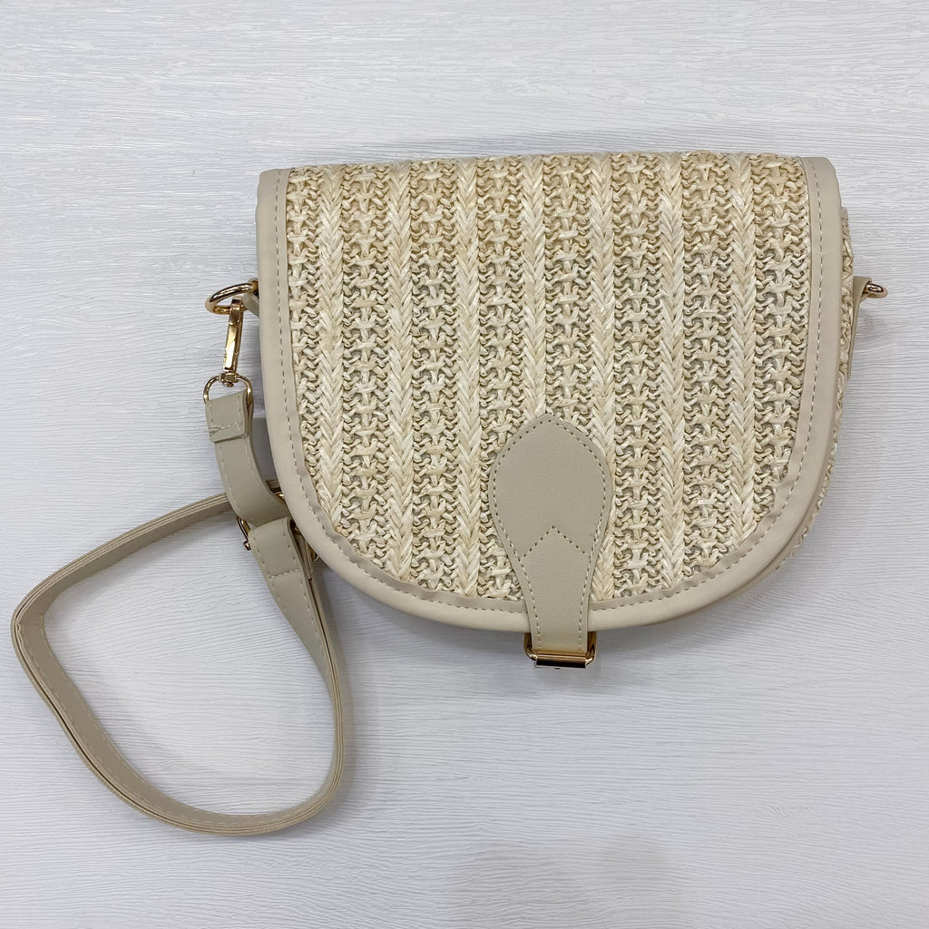 Straw Round Bottom Crossbody Beige Summer Bag - Lyla's: Clothing, Decor & More - Plano Boutique