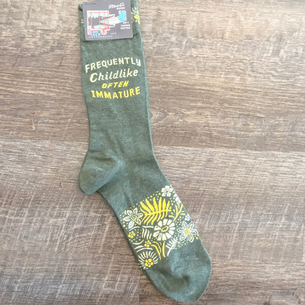 Frequently Childlike Often Immature Mens Socks - Lyla's: Clothing, Decor & More - Plano Boutique