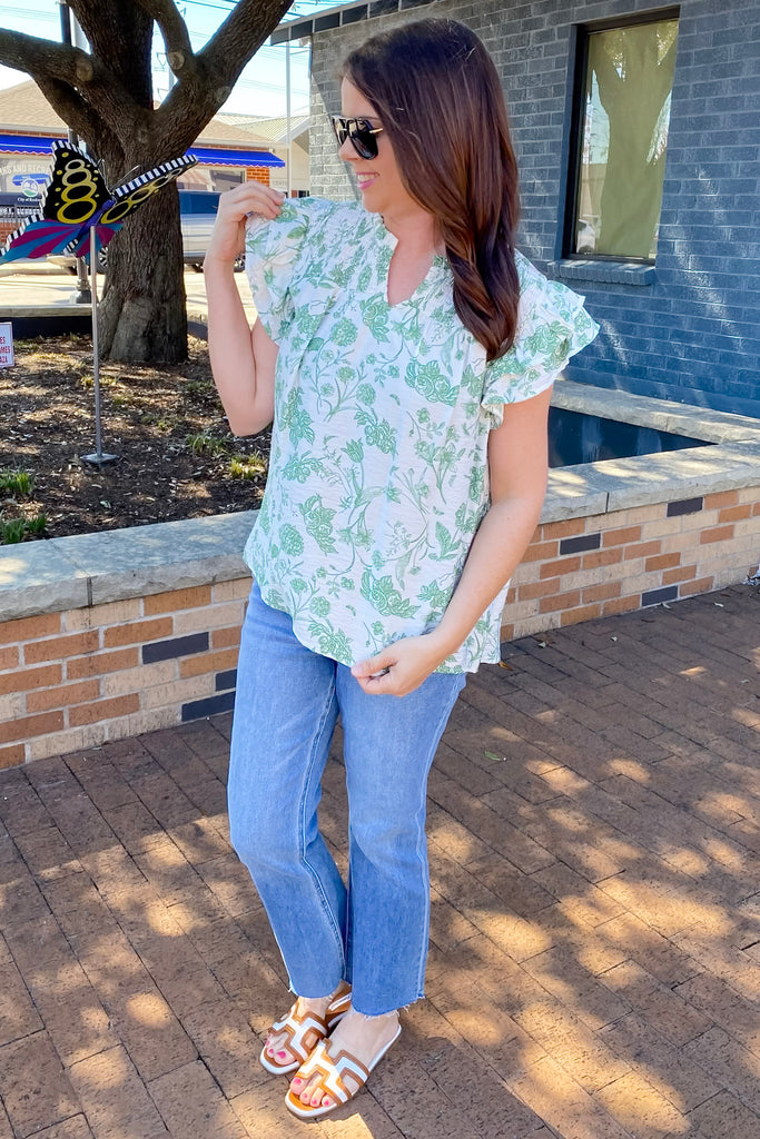 Willow Vine Sea Green Top - Lyla's: Clothing, Decor & More - Plano Boutique