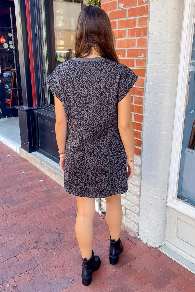 Instincts Are Good Leopard Print Grey Dress - Lyla's: Clothing, Decor & More - Plano Boutique