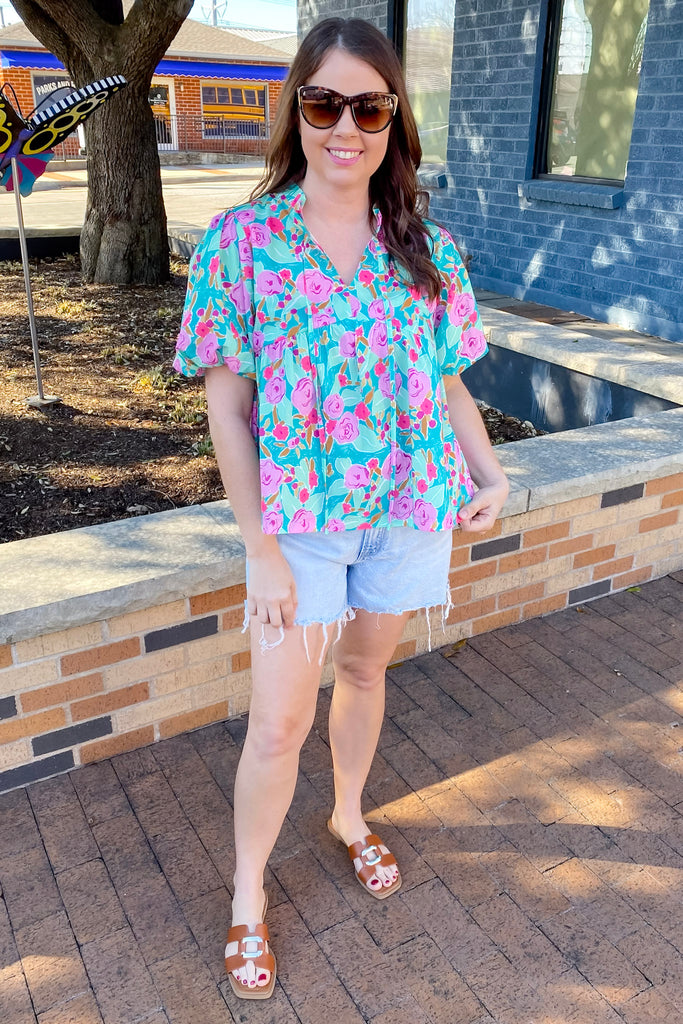 Pass It To Me Floral Print Top - Lyla's: Clothing, Decor & More - Plano Boutique