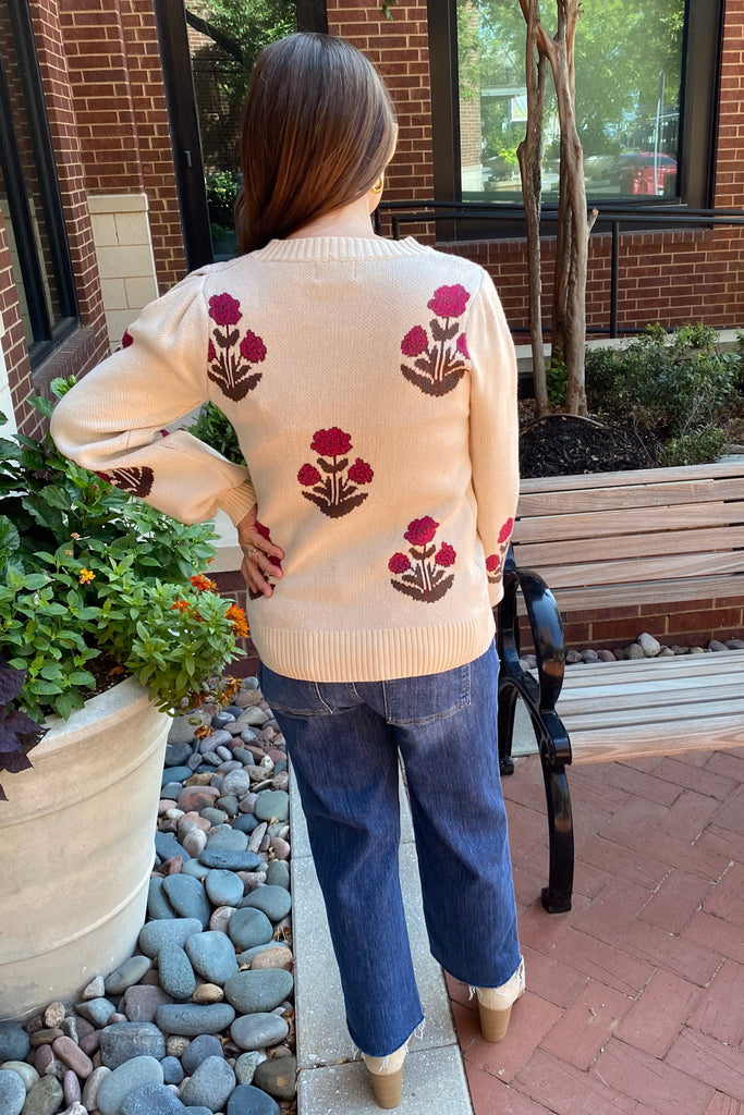 Going To Go Floral Print Cream Sweater - Lyla's: Clothing, Decor & More - Plano Boutique