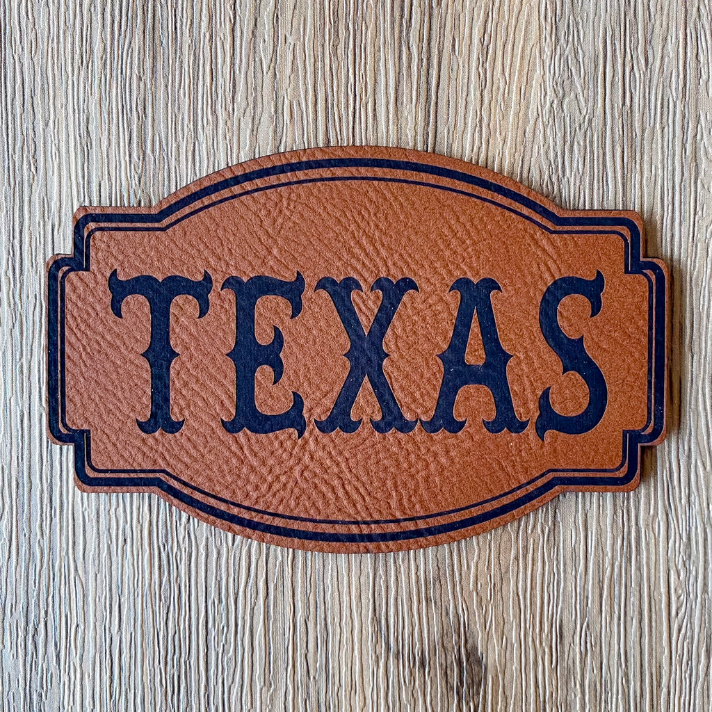 Texas Leather Patch Magnet - Lyla's: Clothing, Decor & More - Plano Boutique