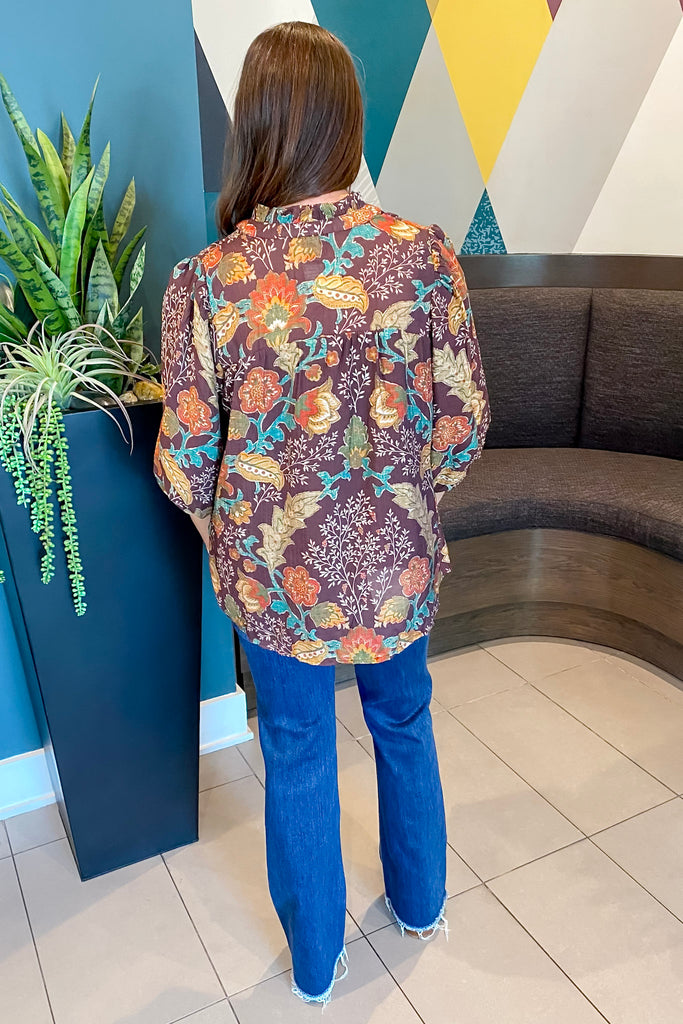 Can You Go Floral Print Brown Top - Lyla's: Clothing, Decor & More - Plano Boutique