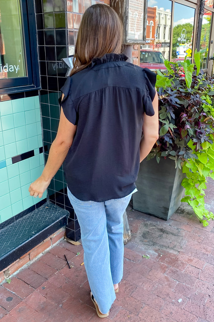 Always the Way Black Ruffle Top - Lyla's: Clothing, Decor & More - Plano Boutique
