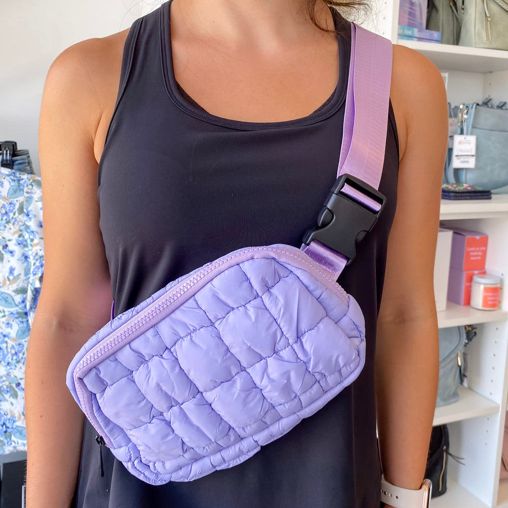 Puff Fanny Pack, Puff Waist Bag- Lavender - Lyla's: Clothing, Decor & More - Plano Boutique