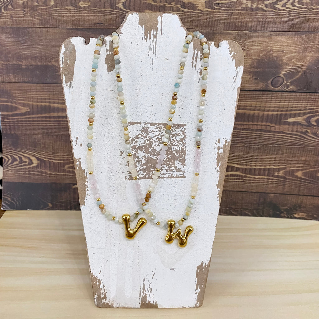 Pastel Bubble Initial Necklace - Lyla's: Clothing, Decor & More - Plano Boutique