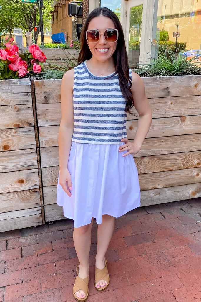 All About Stripe Contrast Color-block Mini Dress - Lyla's: Clothing, Decor & More - Plano Boutique