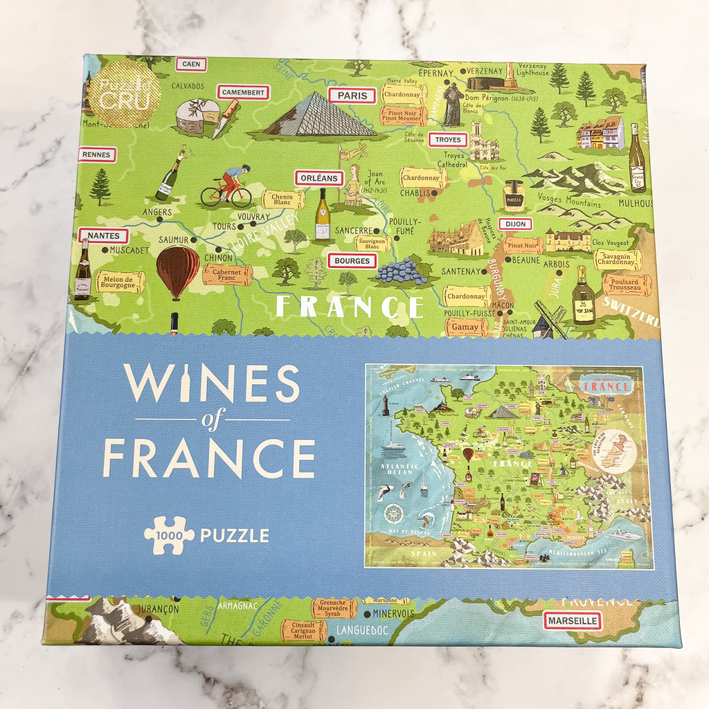 Wines of France Puzzle by Ginger Fox - Lyla's: Clothing, Decor & More - Plano Boutique