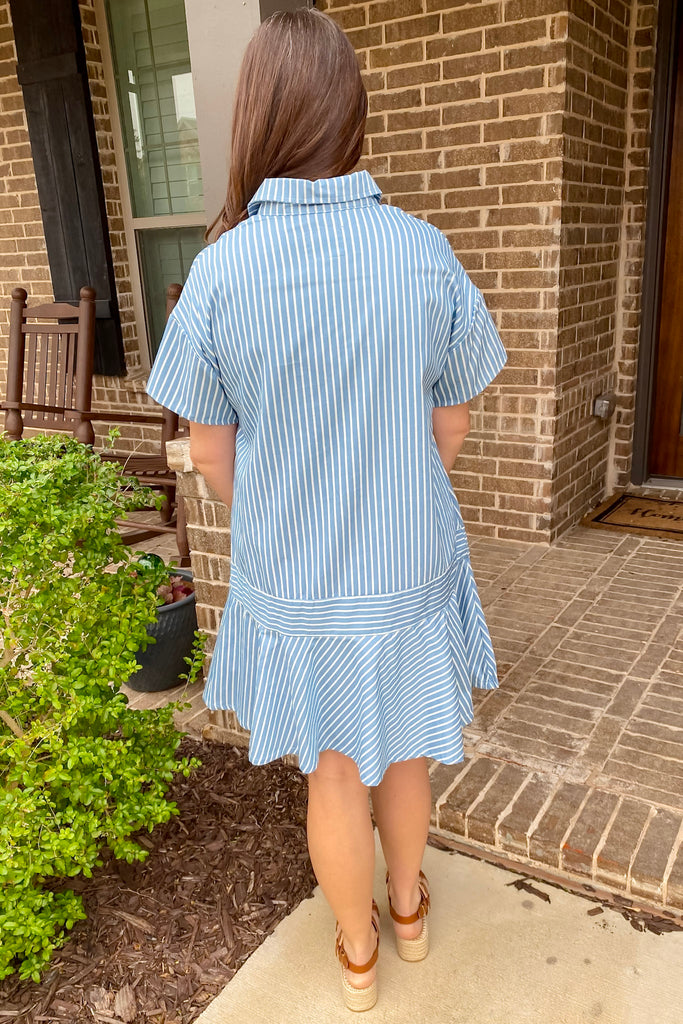 Better With You Light Denim Striped Dress - Lyla's: Clothing, Decor & More - Plano Boutique