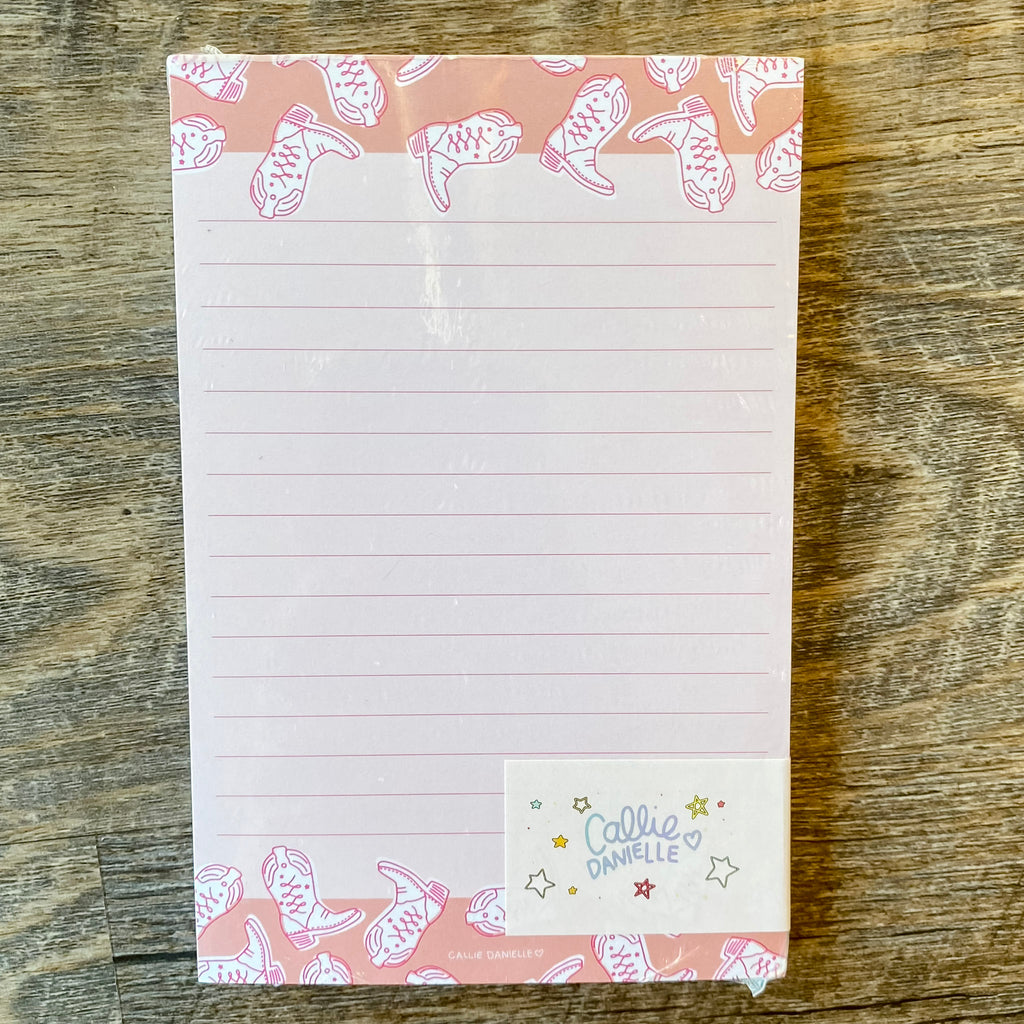 Western Cowgirl Boots Notepad - Lyla's: Clothing, Decor & More - Plano Boutique