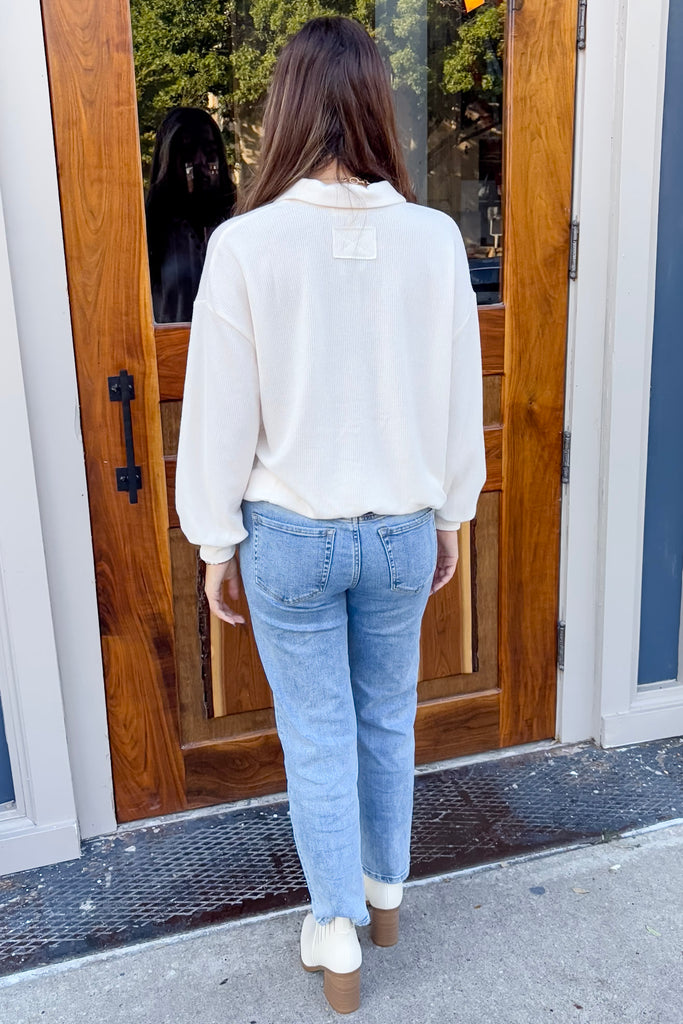 Snap To It Half Button Cream Sweater - Lyla's: Clothing, Decor & More - Plano Boutique