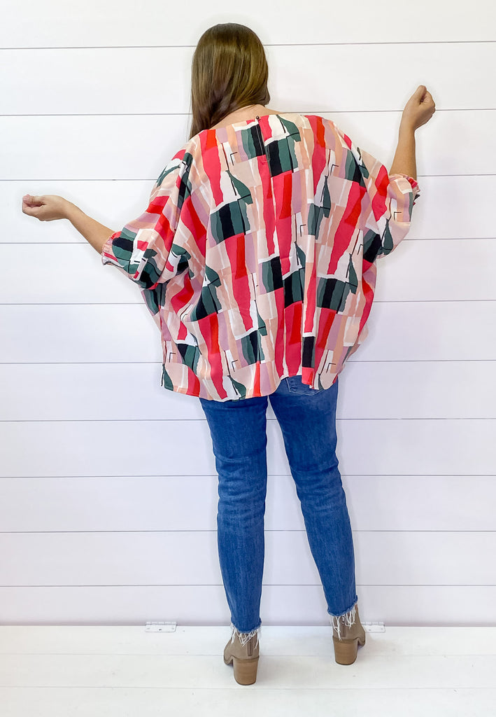 Red Forest Print Oversized Top - Lyla's: Clothing, Decor & More - Plano Boutique