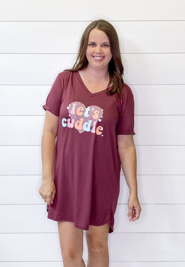 Let's Cuddle Sleepshirt - Lyla's: Clothing, Decor & More - Plano Boutique