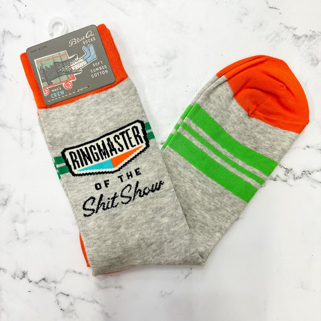 Ringmaster of the Shit Show Mens Socks - Lyla's: Clothing, Decor & More - Plano Boutique