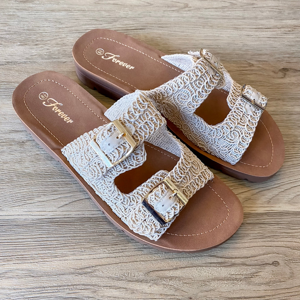 Offer Double Buckle Raffia Sandal - Lyla's: Clothing, Decor & More - Plano Boutique