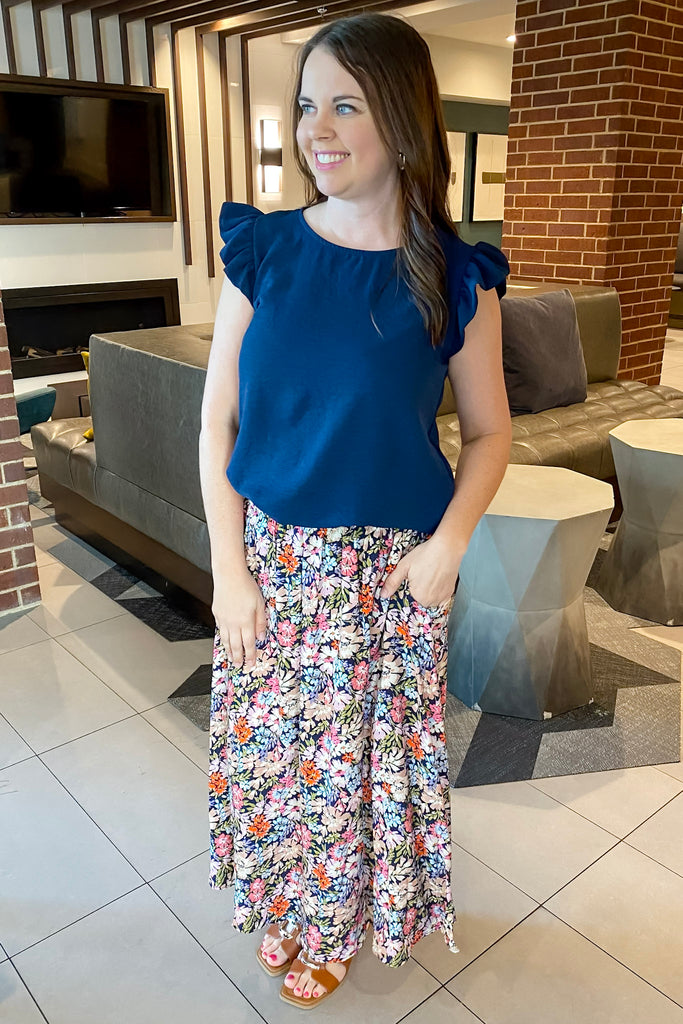 What To Do Floral Print Midi Skirt - Lyla's: Clothing, Decor & More - Plano Boutique