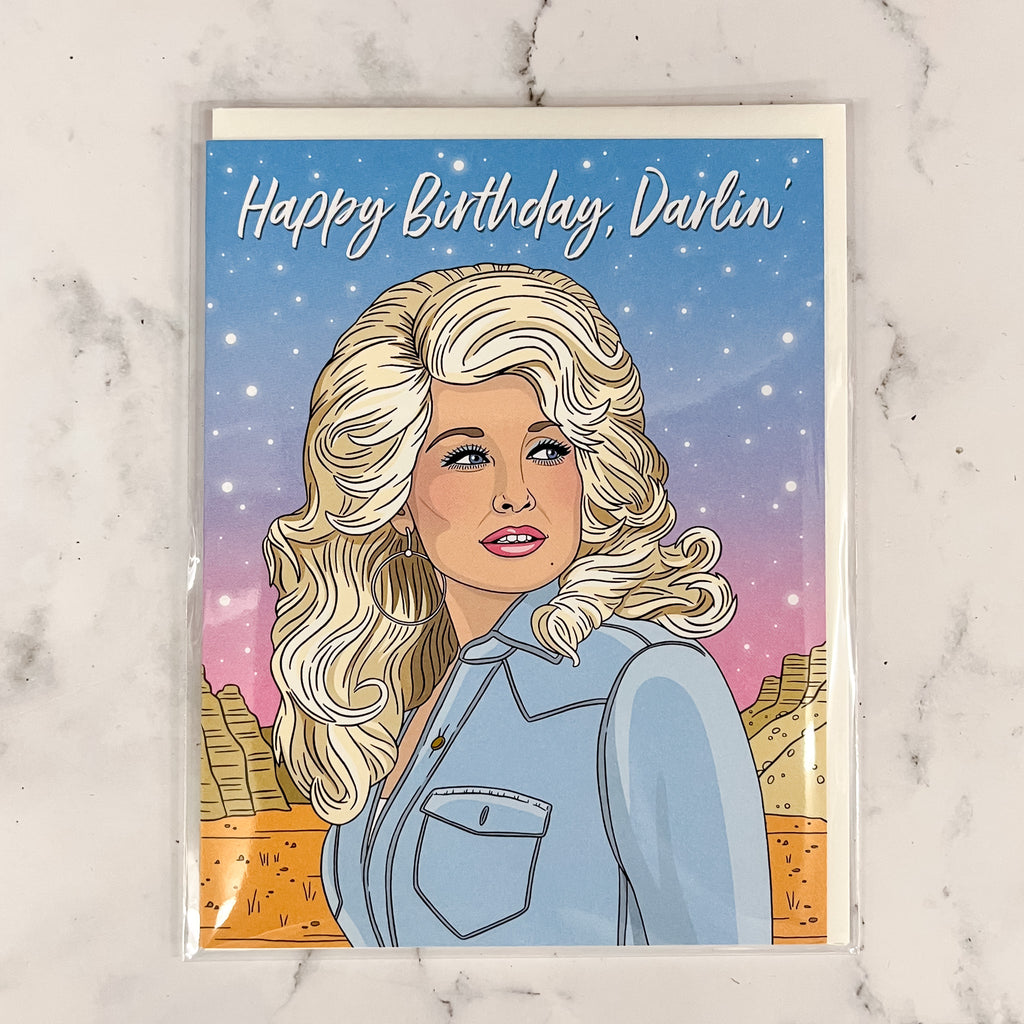 Happy Birthday Darlin' Dolly Parton Rhinestone Birthday Card - Lyla's: Clothing, Decor & More - Plano Boutique