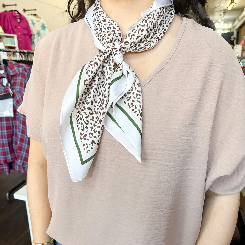 Olive Leopard Print Scarf - Lyla's: Clothing, Decor & More - Plano Boutique