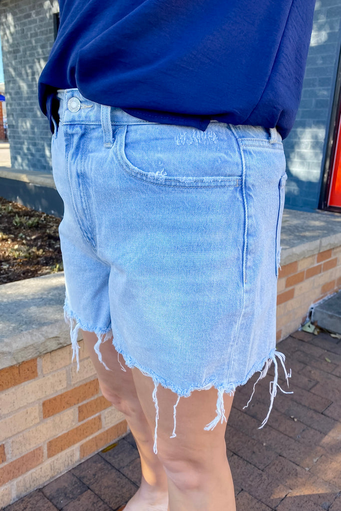 Rebecca Tana River High Rise Denim Shorts by Vervet - Lyla's: Clothing, Decor & More - Plano Boutique