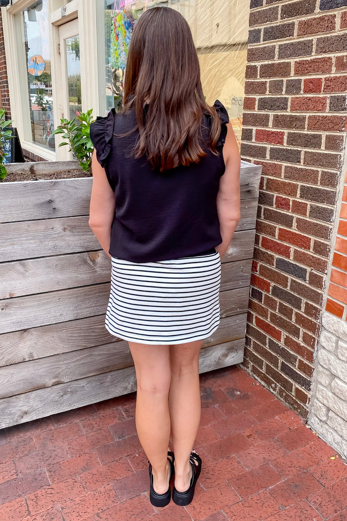 Sweet On You Black Striped Skort - Lyla's: Clothing, Decor & More - Plano Boutique